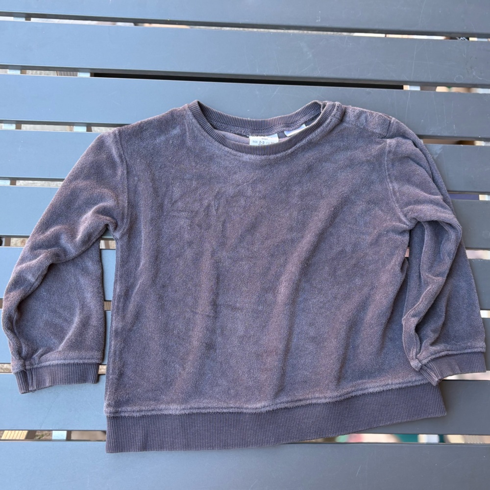 Zara boys dark gray terry long sleeve top